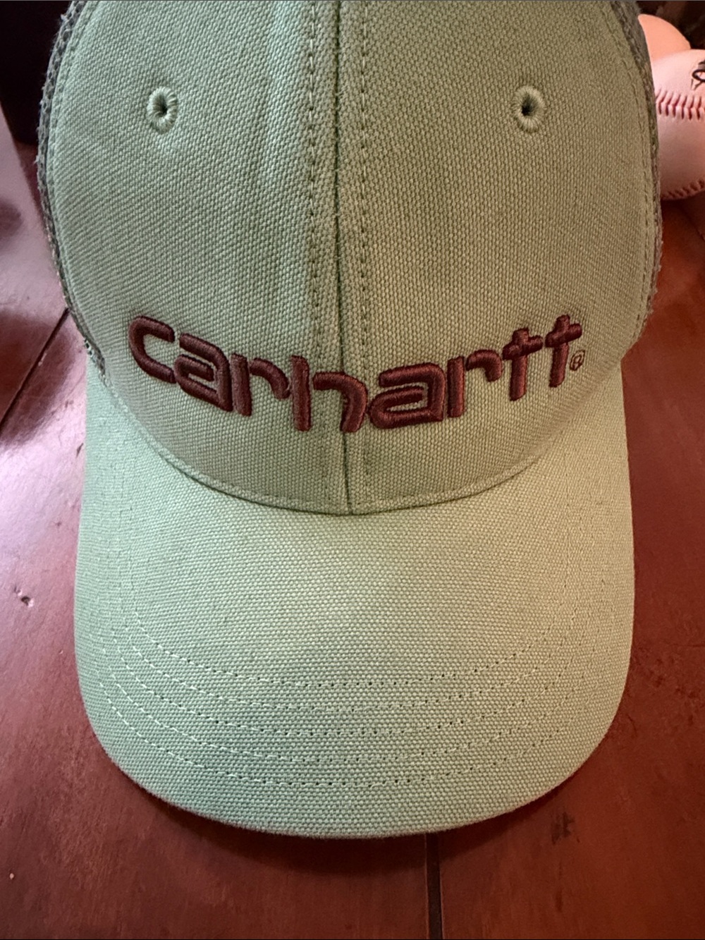 Carhartt Light Green Cap with Brown Embroidered Logo